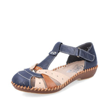 Load image into Gallery viewer, Rieker Leather Shoes M1655 - Beige/ navy mix