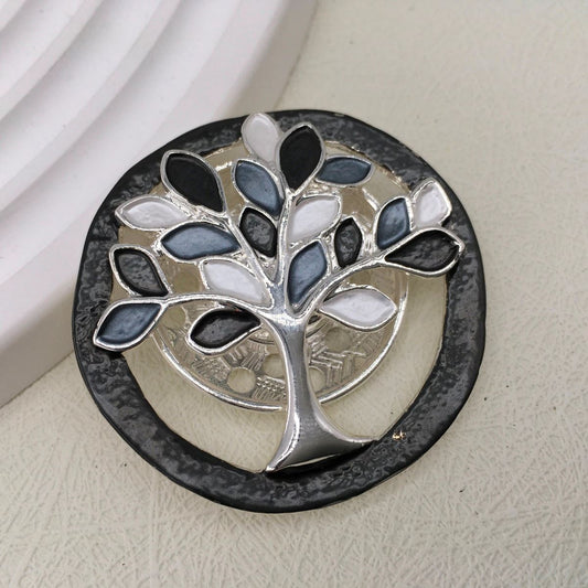 Magnetic Scarf Brooch - Silver Tree Of Life