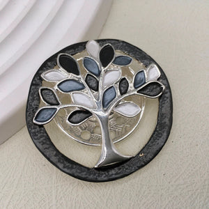 Magnetic Scarf Brooch - Silver Tree Of Life