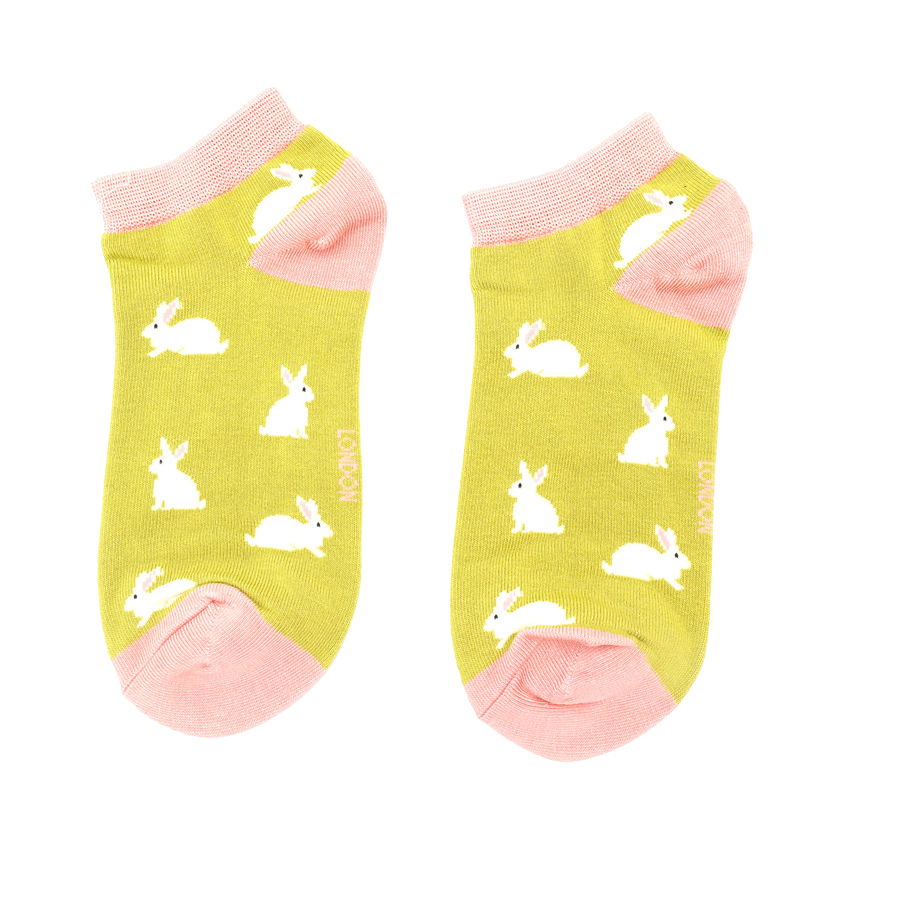 Miss Sparrow Bamboo Rabbit Trainer Socks - Lime Green