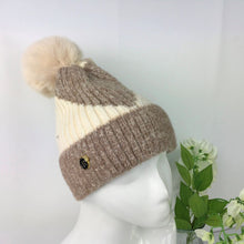 Load image into Gallery viewer, Knitted Giant Heart Pom Pom Hat - Choice of colours