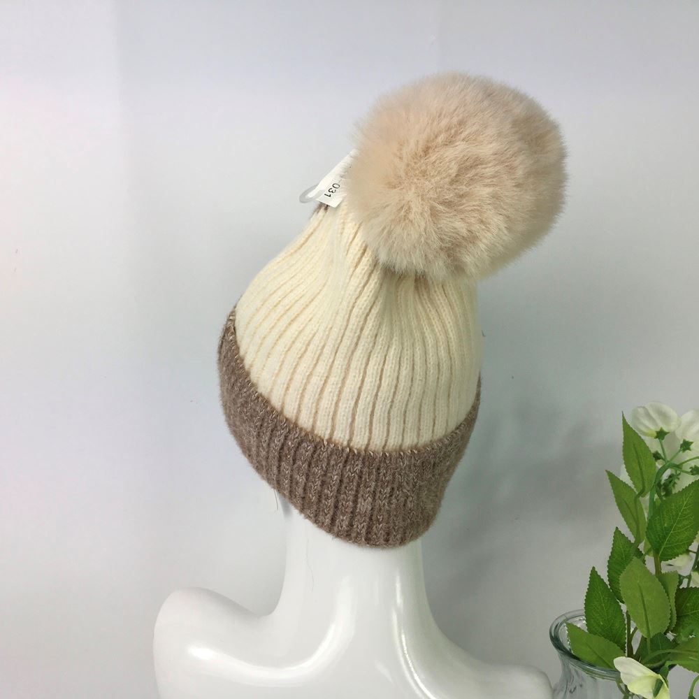 Knitted Giant Heart Pom Pom Hat - Choice of colours