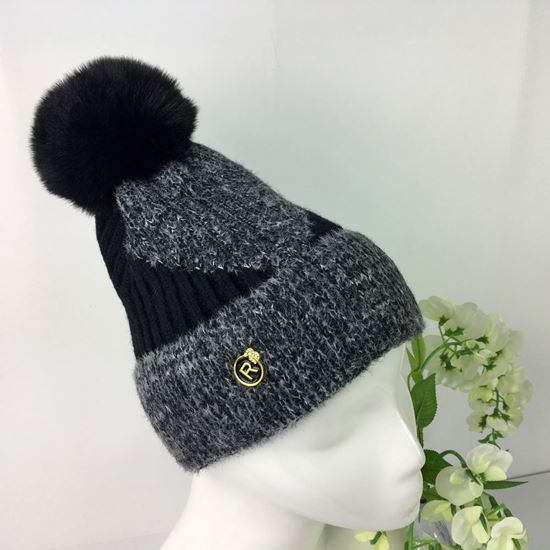 Knitted Giant Heart Pom Pom Hat - Choice of colours