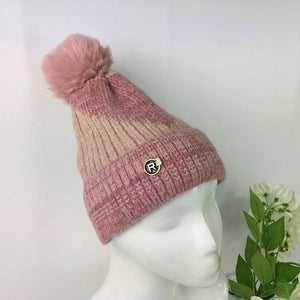 Knitted Giant Heart Pom Pom Hat - Choice of colours