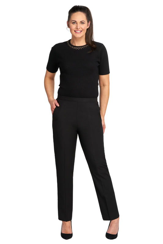 Pinns Iris 27" Lightweight Straight Leg Trousers - Black