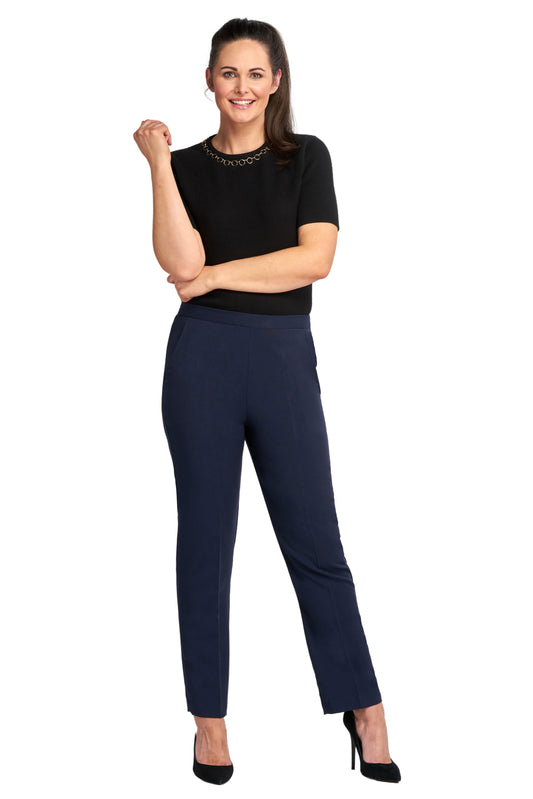 Pinns Iris Lightweight 27" Straight Leg Trousers - Navy