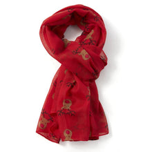 Load image into Gallery viewer, Red Nose Reindeers Printed Scarf - Cream or red
