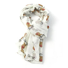 Load image into Gallery viewer, Red Nose Reindeers Printed Scarf - Cream or red