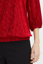 Load image into Gallery viewer, Fransa Madison Metallic Shimmer Top - Red