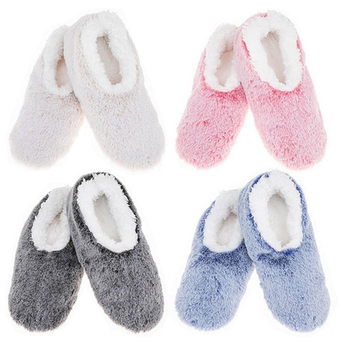 Snoozies Slipper Socks - Frost Faux Fur