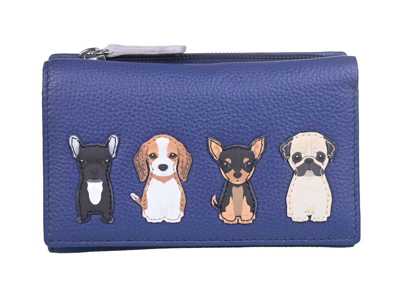 Mala Leather Best Friends Sitting Dogs Trifold Purse - Choice of colours