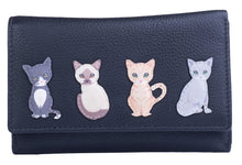 Load image into Gallery viewer, Mala Leather Best Friends Sitting Cats Trifold Purse