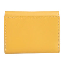Load image into Gallery viewer, Mala Leather Moonflower Bee Trifold Purse - yellow or grey