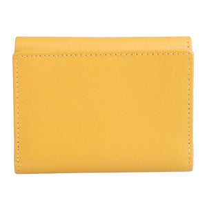 Mala Leather Moonflower Bee Trifold Purse - yellow or grey