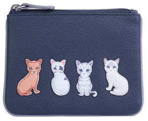 Mala Leather Best Friends Sitting Cats Coin Purse