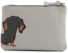Load image into Gallery viewer, Mala Leather Frank Sausage Dog Coin Purse - Grey