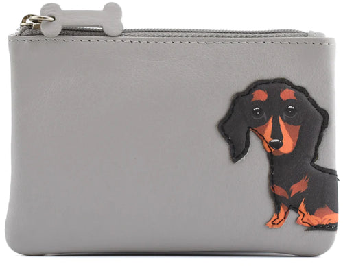 Mala Leather Frank Sausage Dog Coin Purse - Red or grey