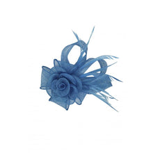 Load image into Gallery viewer, Small Mesh &amp; Feather Flower Fascinator - Pretty Swish Accessories Ripley Derbyshire