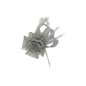 Small Mesh & Feather Flower Fascinator - Pretty Swish Accessories Ripley Derbyshire