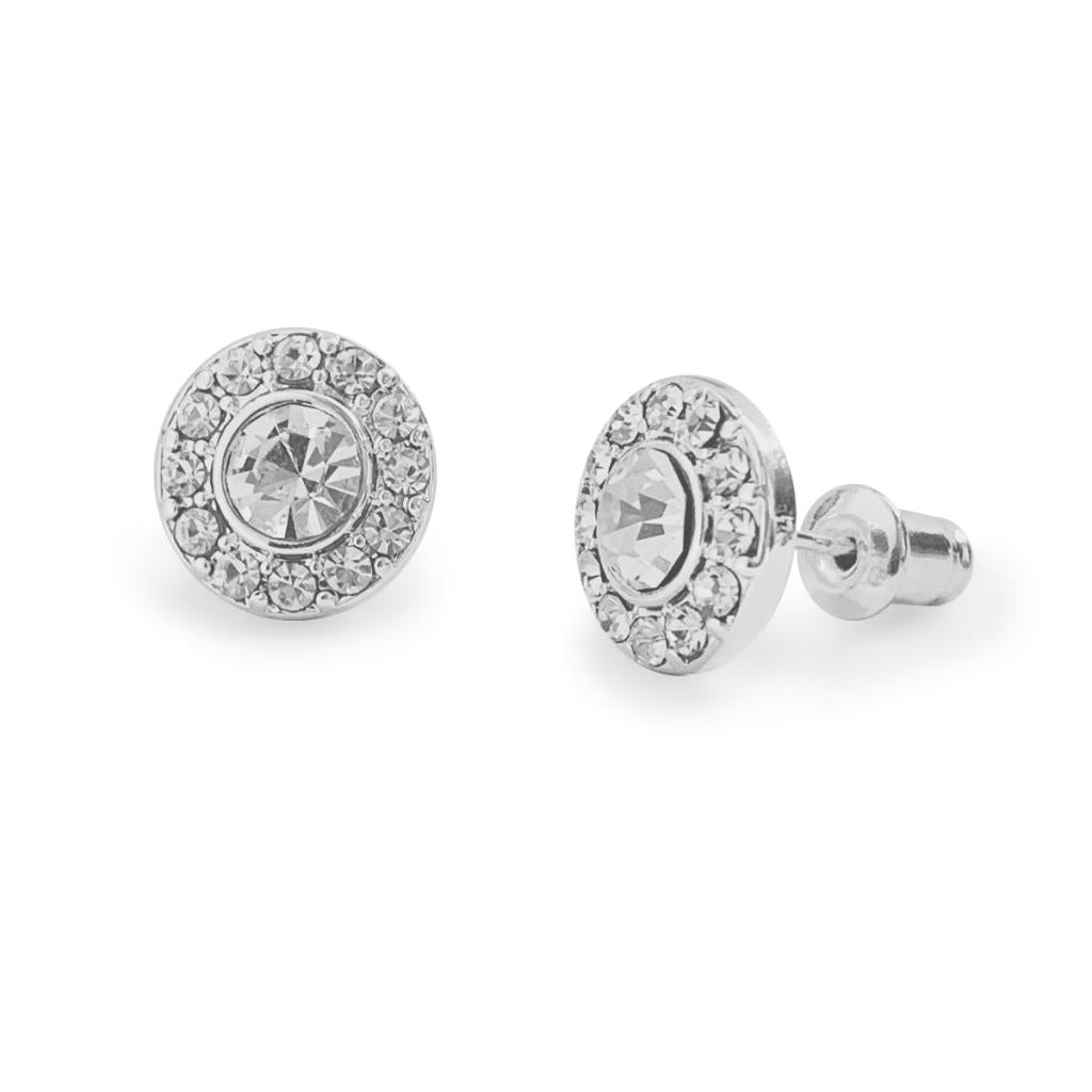 Life Charms Round Silver Earrings