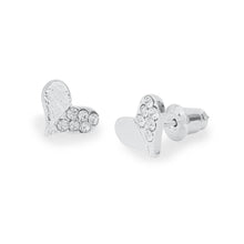 Load image into Gallery viewer, Life Charms Sparkly Heart Silver Earrings