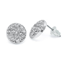 Load image into Gallery viewer, Life Charms Round Crystal Silver Earrings