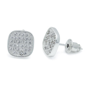 Life Charms Square Stardust Silver Earrings