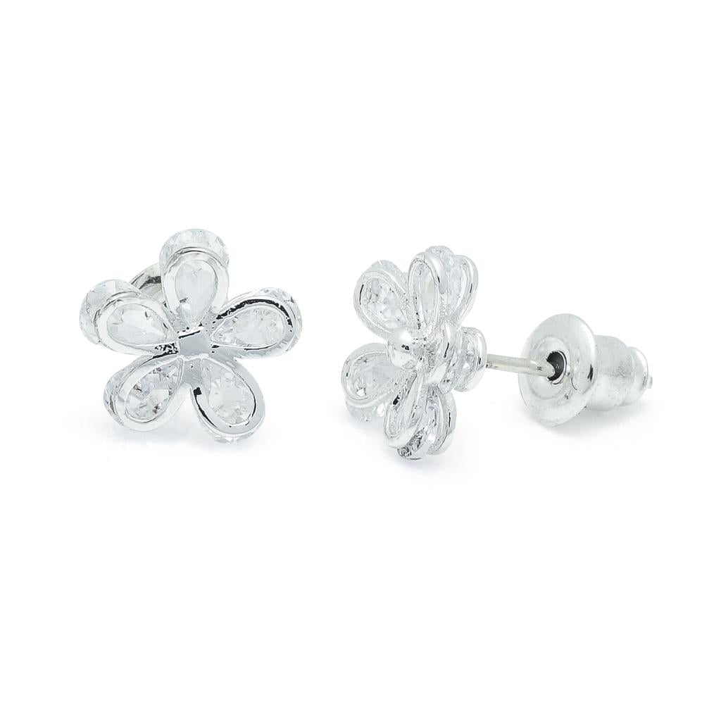 Life Charms Flower Silver Earrings