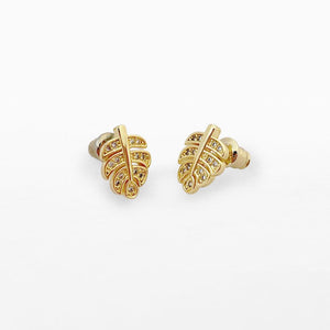 Life Charms Palm Leaf Gold Earrings