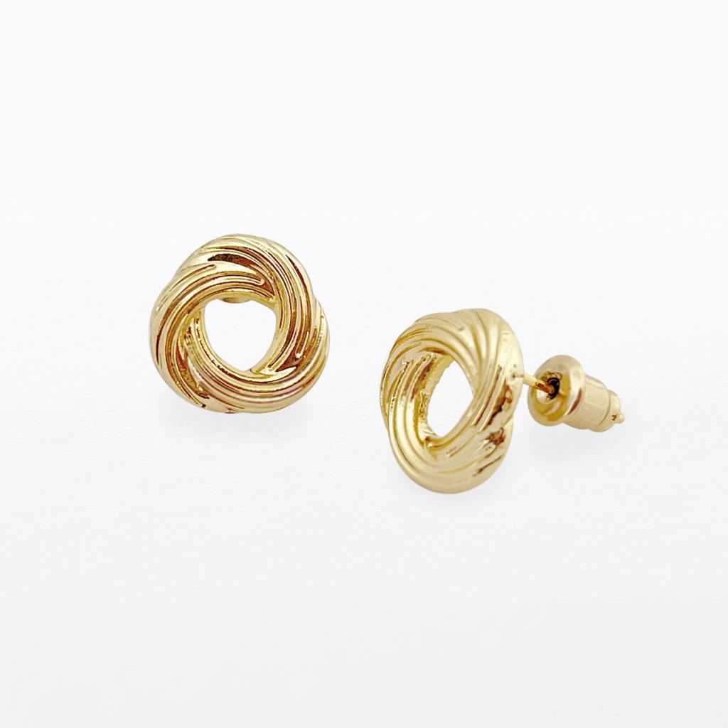 Life Charms Gold Knot Earrings