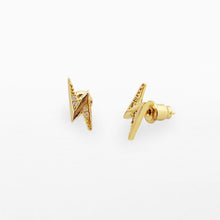 Load image into Gallery viewer, Life Charms Thunderbolt Gold Earrings