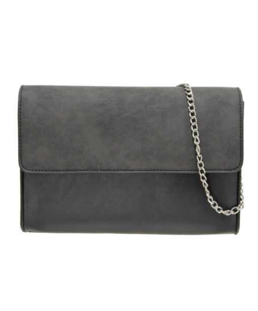 Envy Suede-Feel Clutch Bag - Navy or black