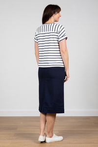 Lily & Me Penrose Twill Midi Skirt - Navy