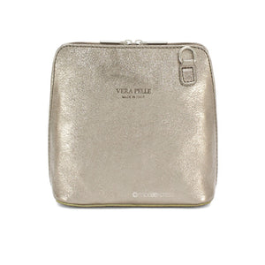 Rhianna Italian Metallic Leather Cross Body Bag - Pretty Swish Accessories Ripley Derbyshire