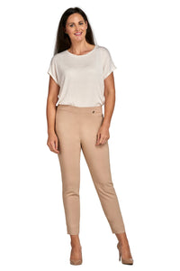 Pinns Buttercup Ankle Grazer 27" Stretch Trousers - Latte