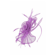 Load image into Gallery viewer, Sinamay &amp; Feather Flower Fascinator