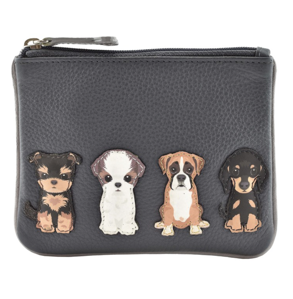 Mala Leather Best Friends Sitting Dogs Coin Purse