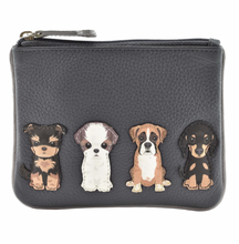 Load image into Gallery viewer, Mala Leather Best Friends Sitting Dogs Coin Purse