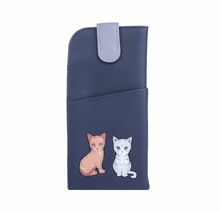 Load image into Gallery viewer, Mala Leather Best Friends Sitting Cats Glasses Case