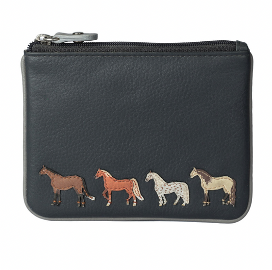 Mala Leather Best Friends Horses Coin Purse