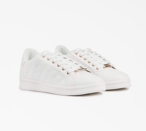 Elle Sport Gold Detail White Trainers - sizes 4-8