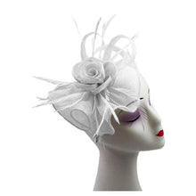Load image into Gallery viewer, Sinamay &amp; Feather Flower Fascinator