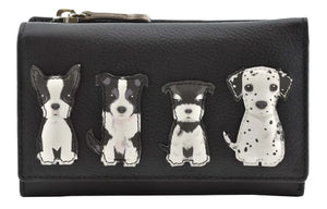 Mala Leather Best Friends Sitting Dogs Trifold Purse - Choice of colours