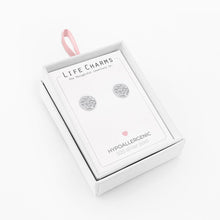 Load image into Gallery viewer, Life Charms Round Crystal Silver Earrings