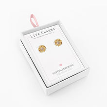Load image into Gallery viewer, Life Charms Flower Gold Earrings