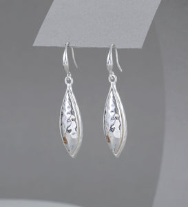 Gracee Hammered Silver Drop Earrings