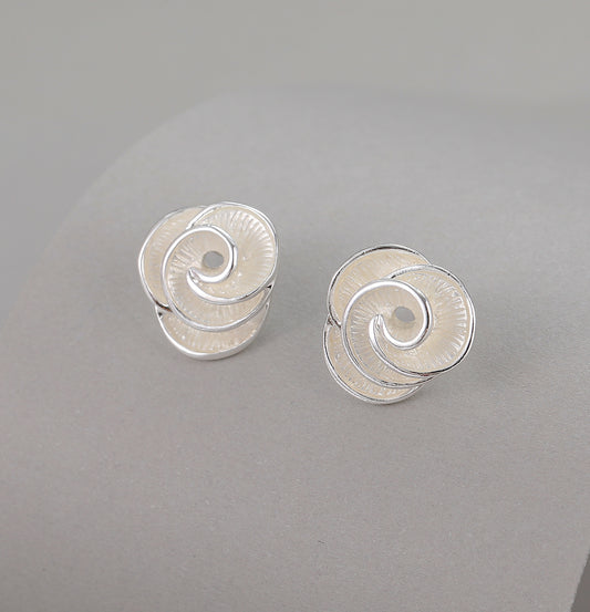 Gracee Silver Rose Stud Earrings