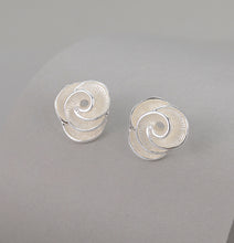 Load image into Gallery viewer, Gracee Silver Rose Stud Earrings