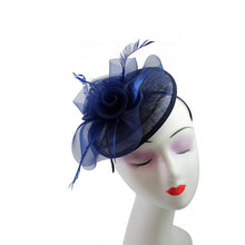 Load image into Gallery viewer, Sinamay &amp; Feather Disc Fascinator