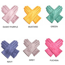 Load image into Gallery viewer, Suede Stitched Gloves - Choice of Colours